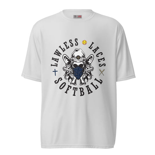 Active | Moisture Wicking Shirt | Lawless Laces Softball | Bandana Mascot Logo