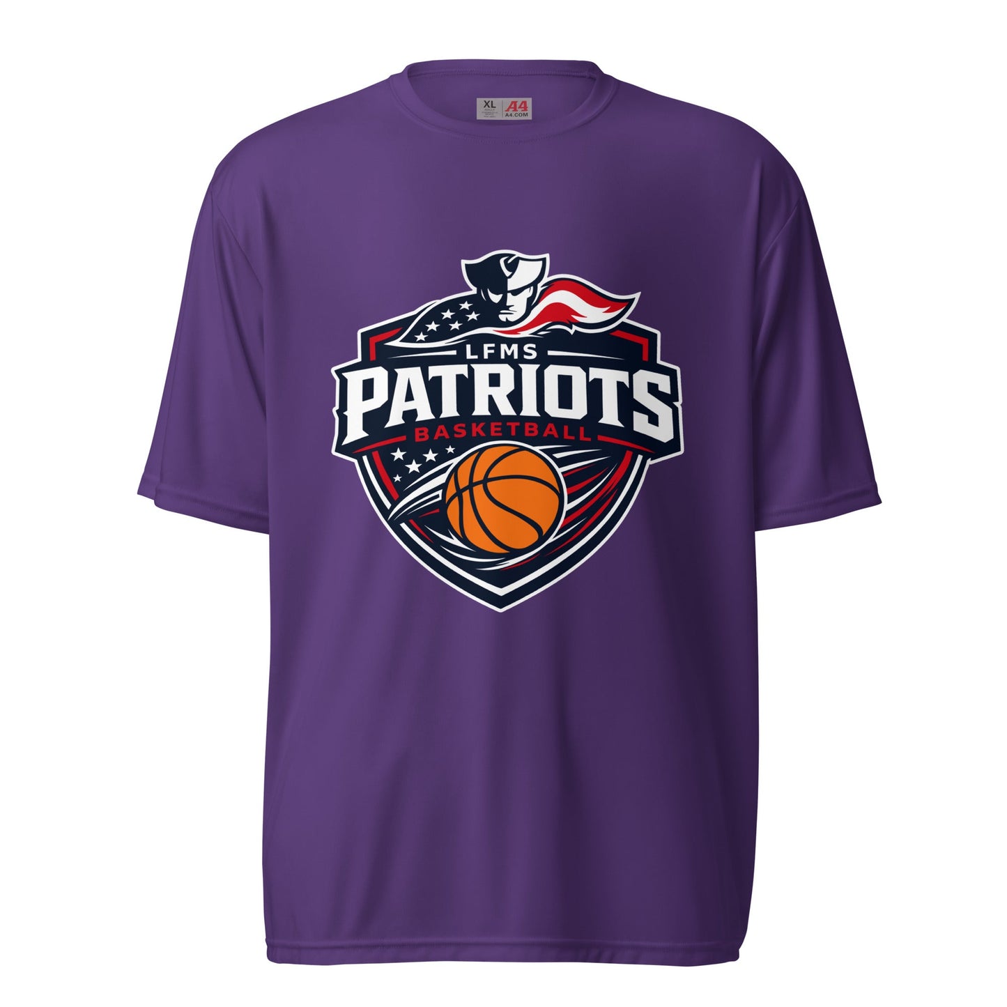 Active | Moisture Wicking Shirt | LFMS Athletics | Patriots Basketball Logo