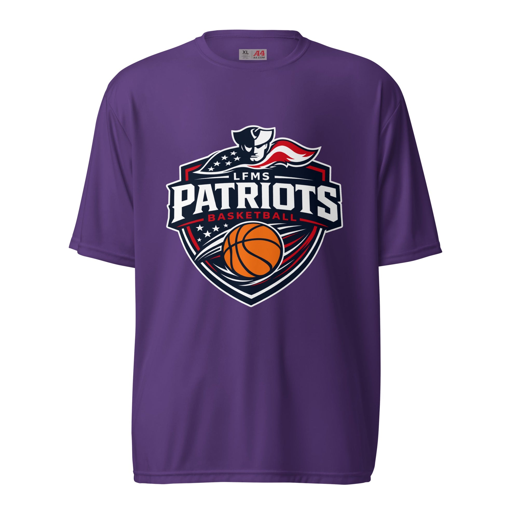 Active | Moisture Wicking Shirt | LFMS Athletics | Patriots Basketball Logo