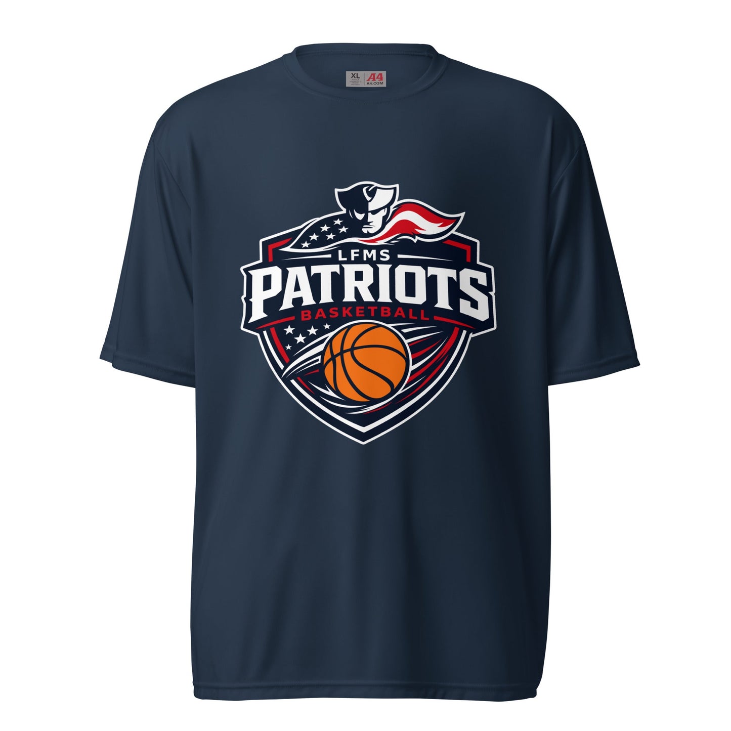 Active | Moisture Wicking Shirt | LFMS Athletics | Patriots Basketball Logo