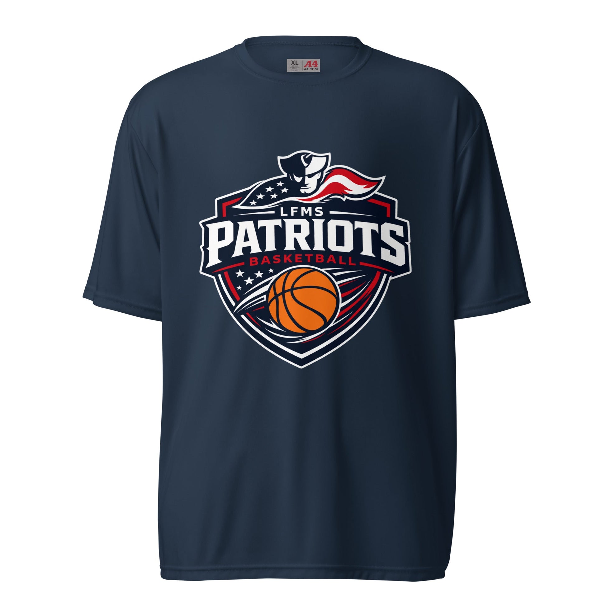 Active | Moisture Wicking Shirt | LFMS Athletics | Patriots Basketball Logo