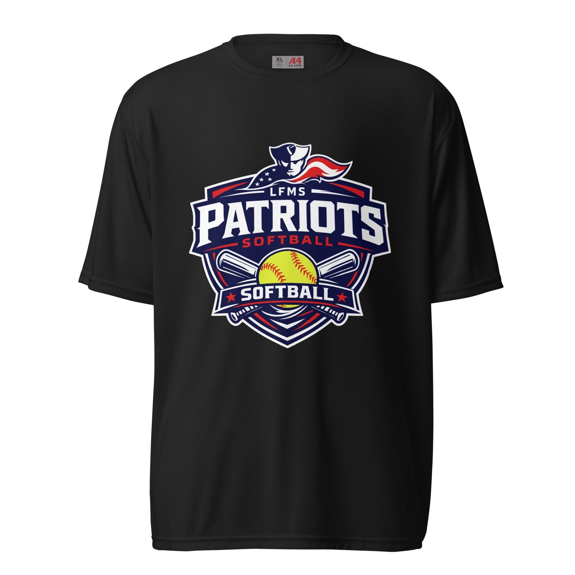 Active | Moisture Wicking Shirt | LFMS Athletics | Patriots Softball Logo