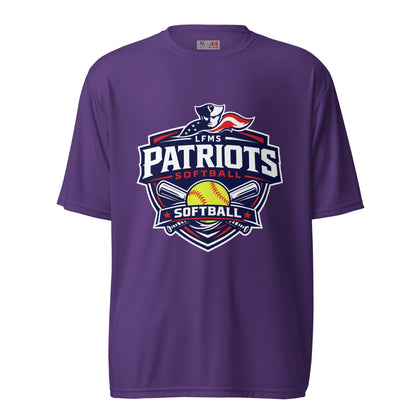 Active | Moisture Wicking Shirt | LFMS Athletics | Patriots Softball Logo
