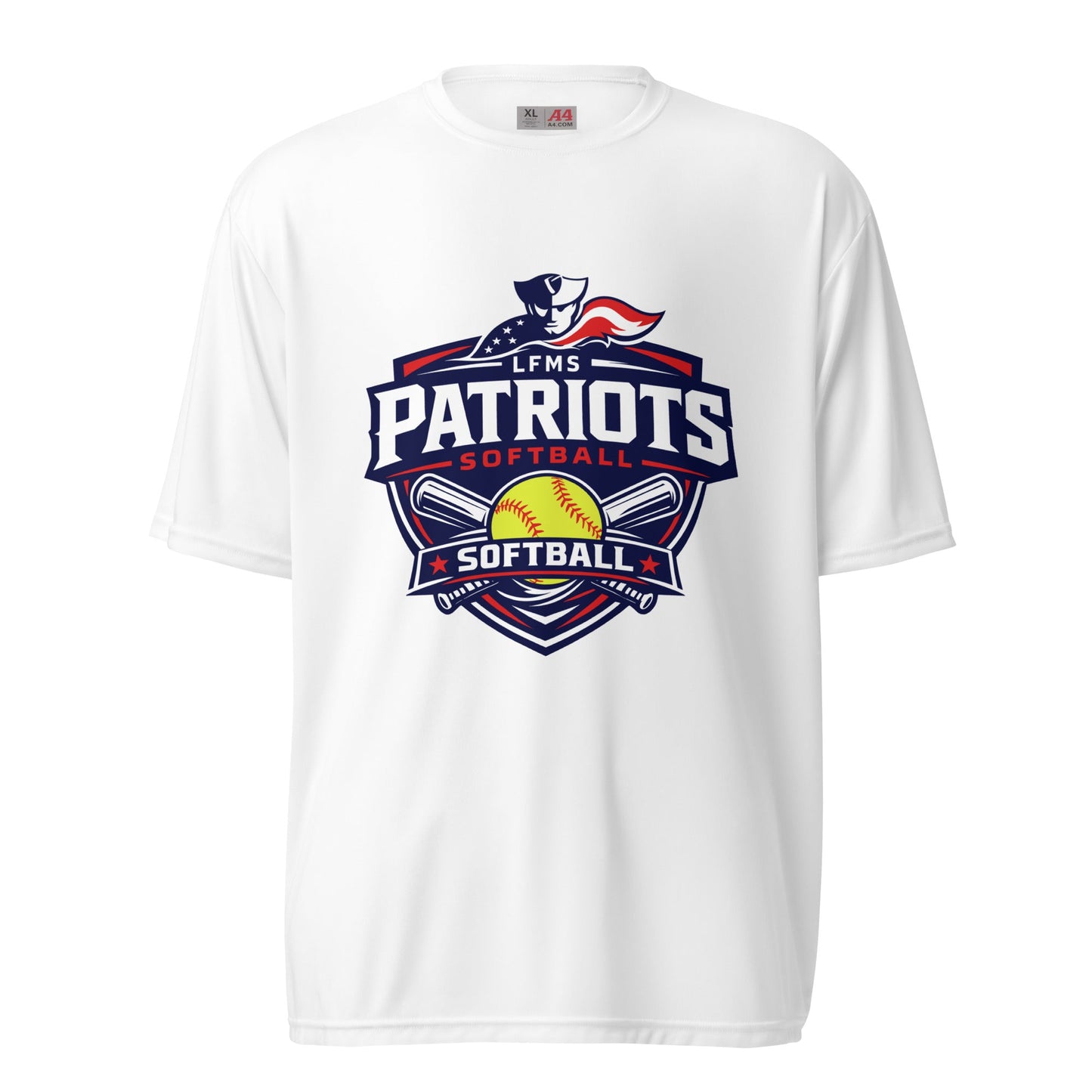 Active | Moisture Wicking Shirt | LFMS Athletics | Patriots Softball Logo