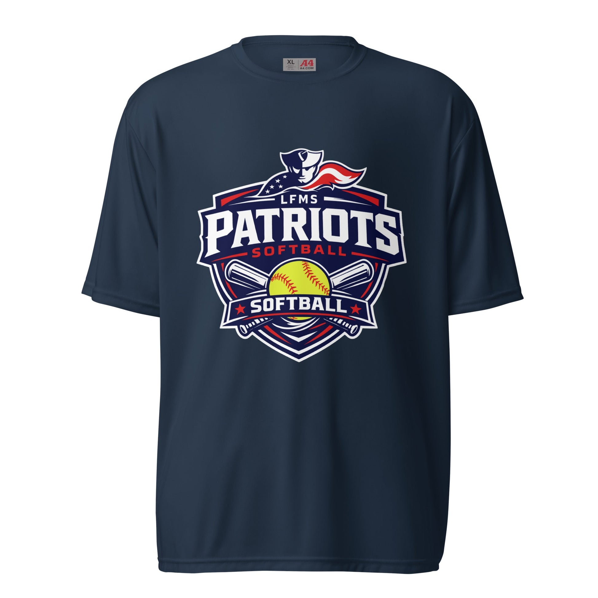 Active | Moisture Wicking Shirt | LFMS Athletics | Patriots Softball Logo
