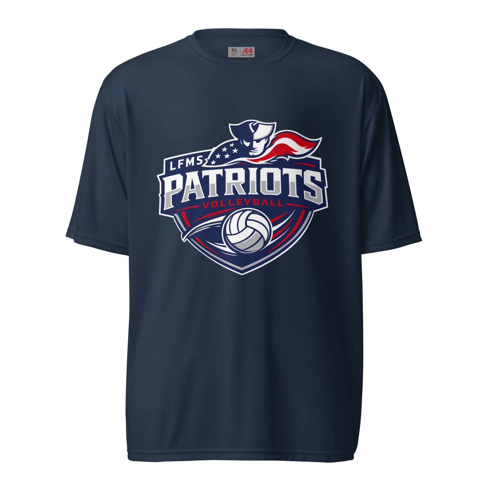 Active | Moisture Wicking Shirt | LFMS Athletics | Patriots Volleyball Logo