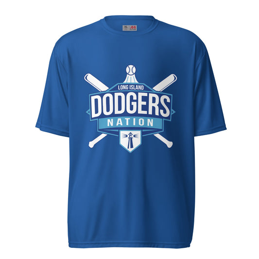 Active | Moisture Wicking Shirt | LI Dodgers Nation | Varsity Crest Logo