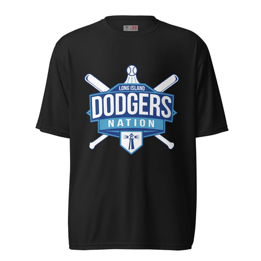 Active | Moisture Wicking Shirt | LI Dodgers Nation | Varsity Crest Logo