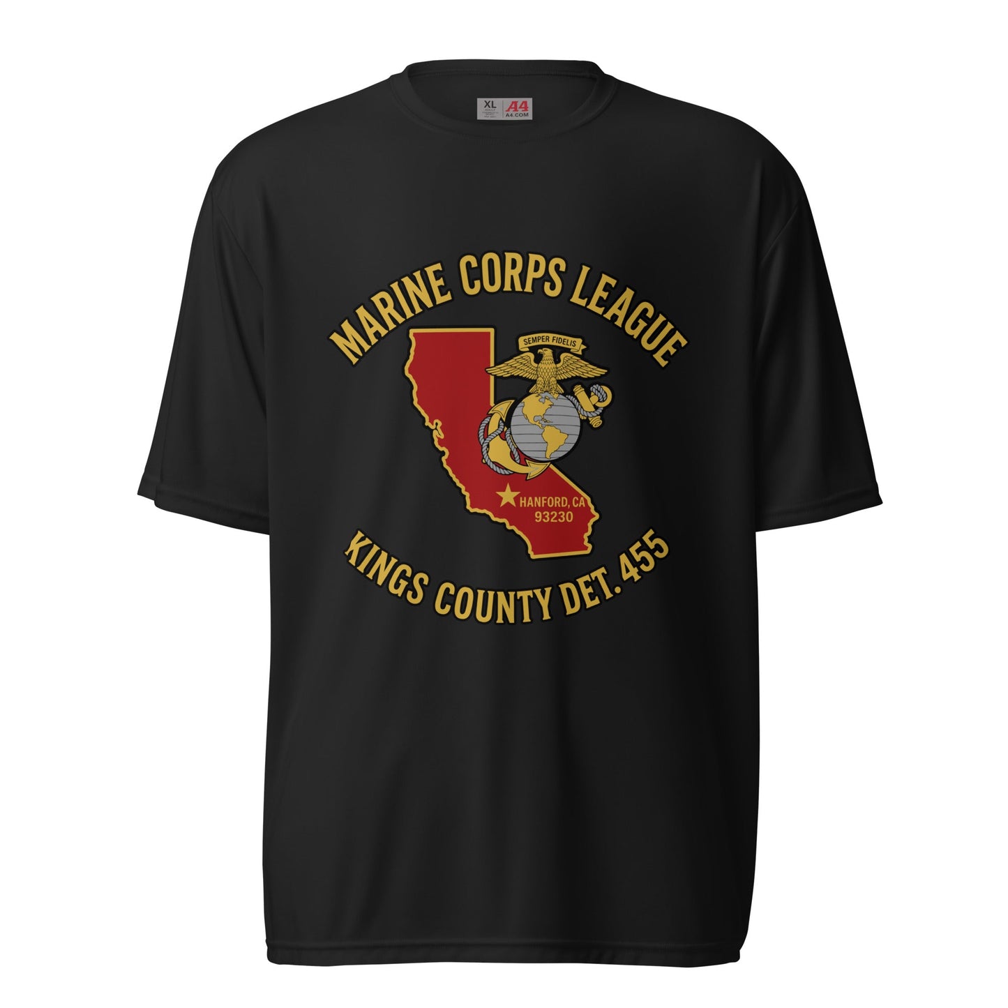 Active | Moisture Wicking Shirt | Marine Corps League kings County Det 455 | Crest Logo