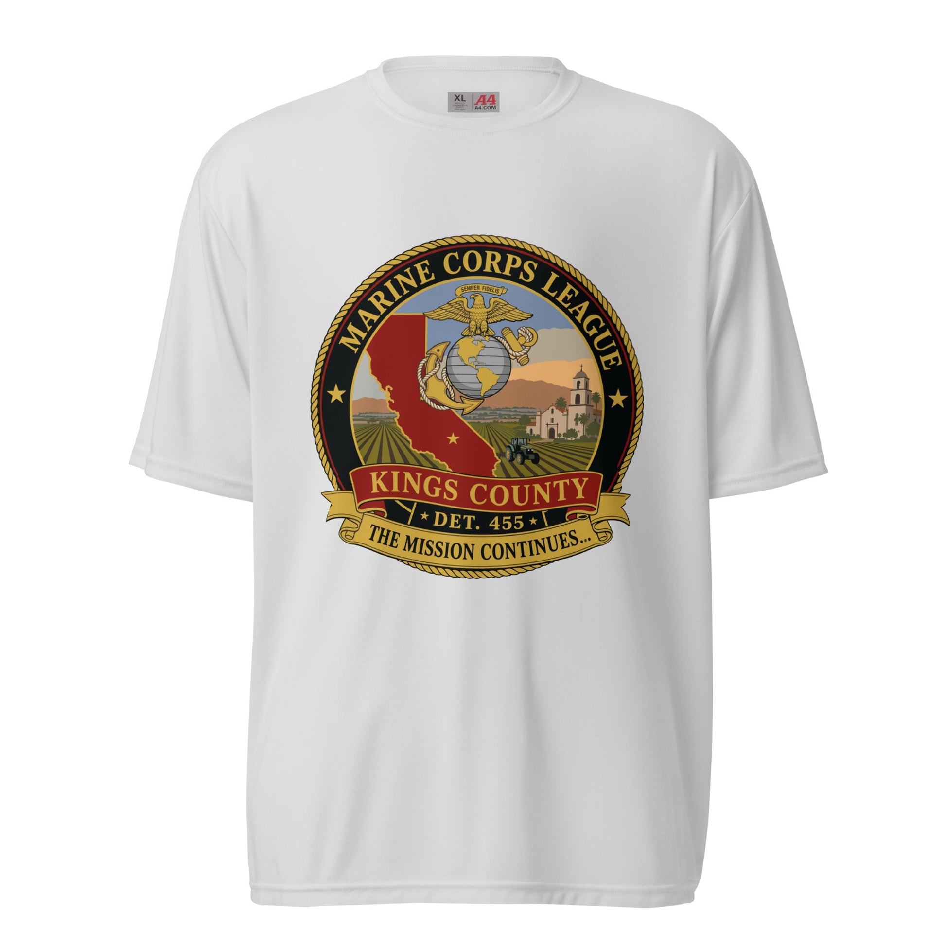 Active | Moisture Wicking Shirt | Marine Corps League kings County Det 455 | Shield Logo