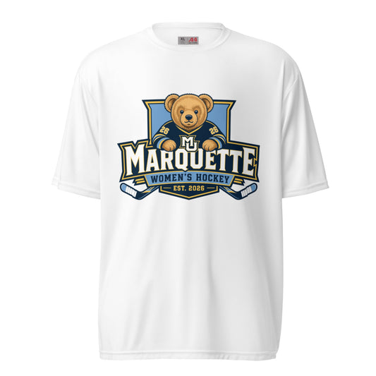 Active | Moisture Wicking Shirt | Marquette University Women's Hockey | Bear Athletics Logo