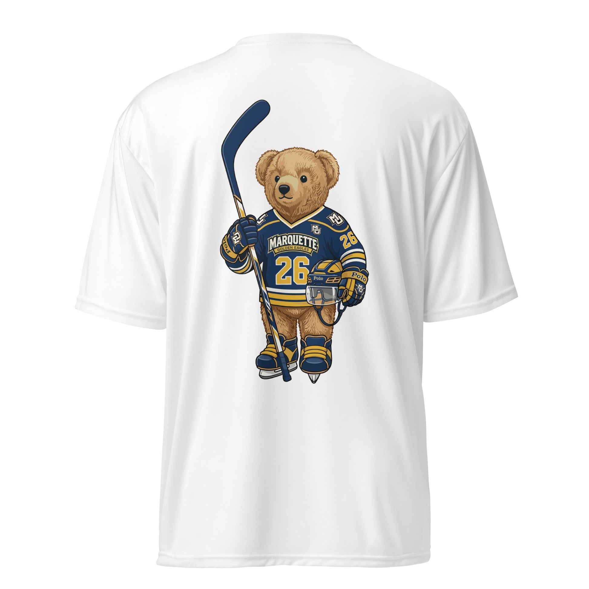 Active | Moisture Wicking Shirt | Marquette University Women's Hockey | MU Mark Backprint Logo