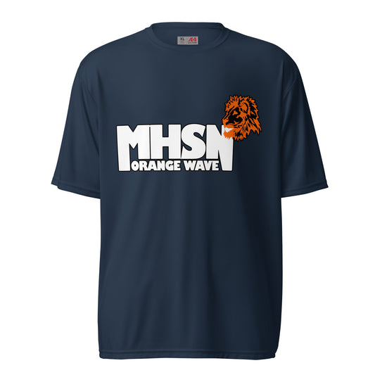 Active | Moisture Wicking Shirt | Orange Wave Marching Band | Crest Logo