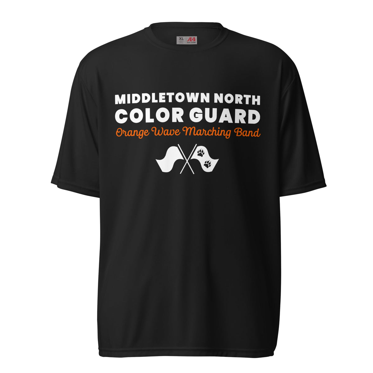 Active | Moisture Wicking Shirt | Orange Wave Marching Band | Modern Script Logo