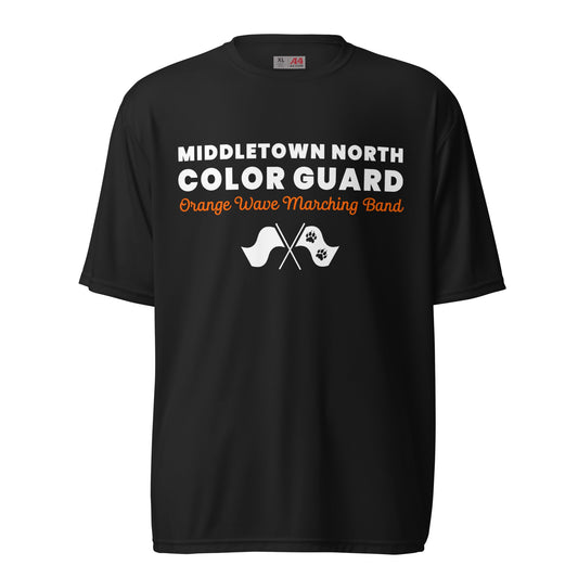 Active | Moisture Wicking Shirt | Orange Wave Marching Band | Modern Script Logo