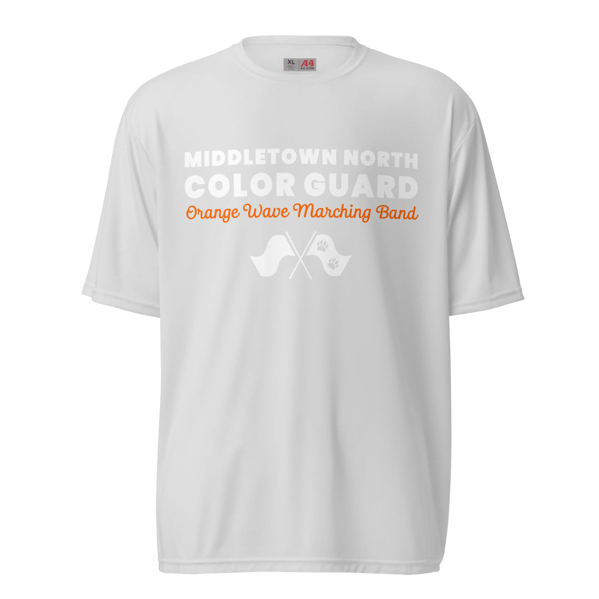 Active | Moisture Wicking Shirt | Orange Wave Marching Band | Modern Script Logo