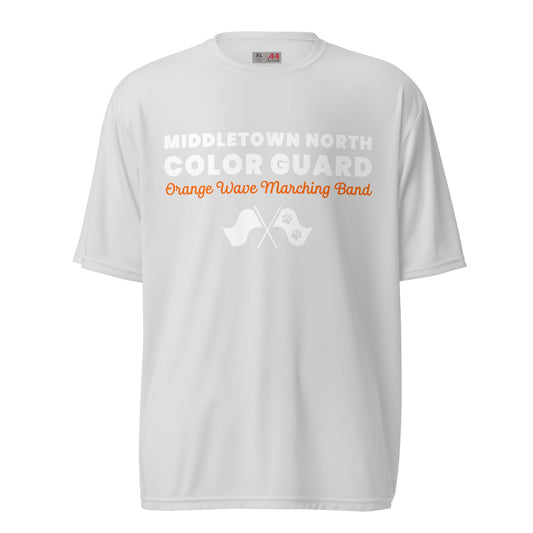 Active | Moisture Wicking Shirt | Orange Wave Marching Band | Modern Script Logo