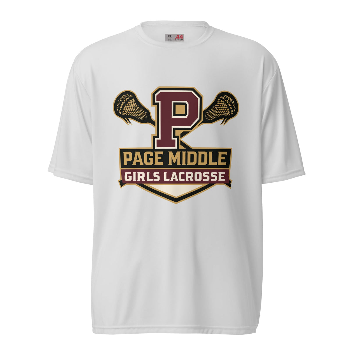 Active | Moisture Wicking Shirt | Page Middle Girls Lacrosse | Block P Logo