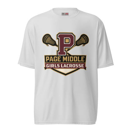 Active | Moisture Wicking Shirt | Page Middle Girls Lacrosse | Block P Logo
