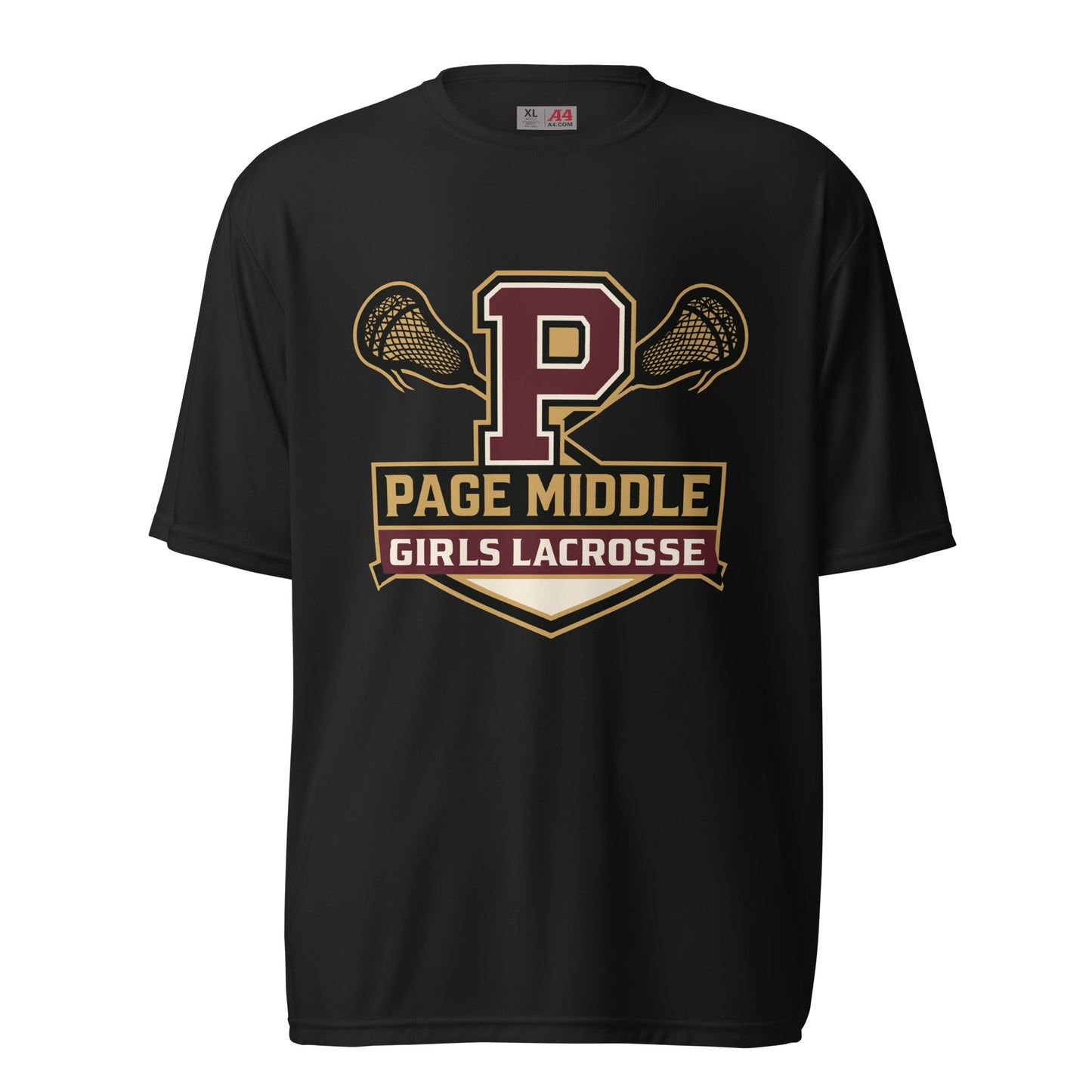 Active | Moisture Wicking Shirt | Page Middle Girls Lacrosse | Block P Logo
