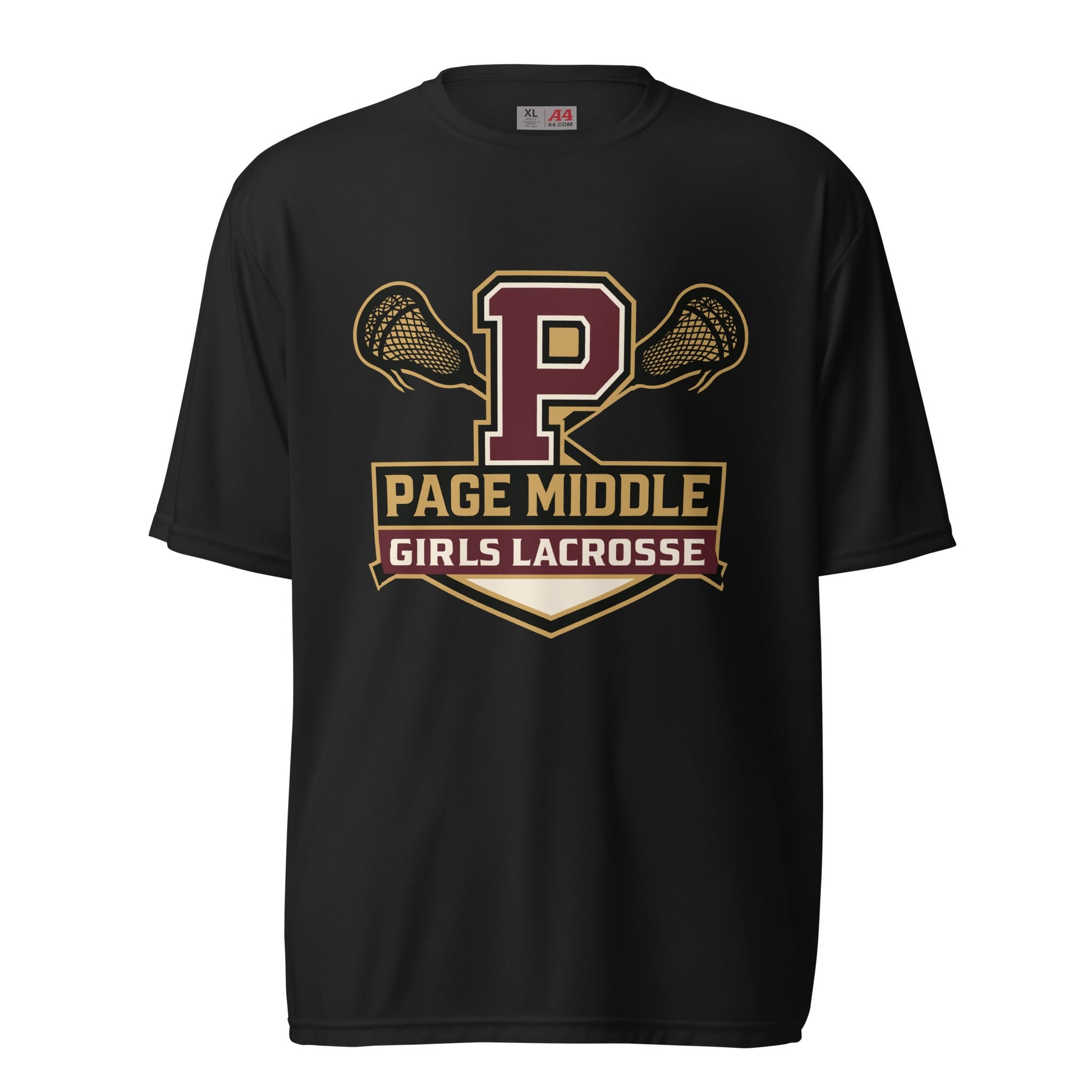 Active | Moisture Wicking Shirt | Page Middle Girls Lacrosse | Block P Logo