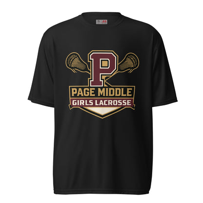 Active | Moisture Wicking Shirt | Page Middle Girls Lacrosse | Block P Logo