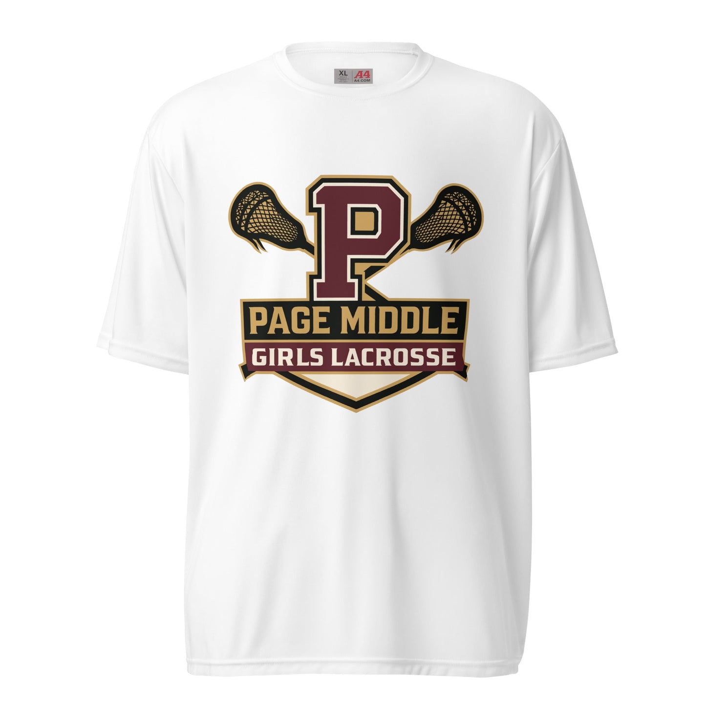 Active | Moisture Wicking Shirt | Page Middle Girls Lacrosse | Block P Logo