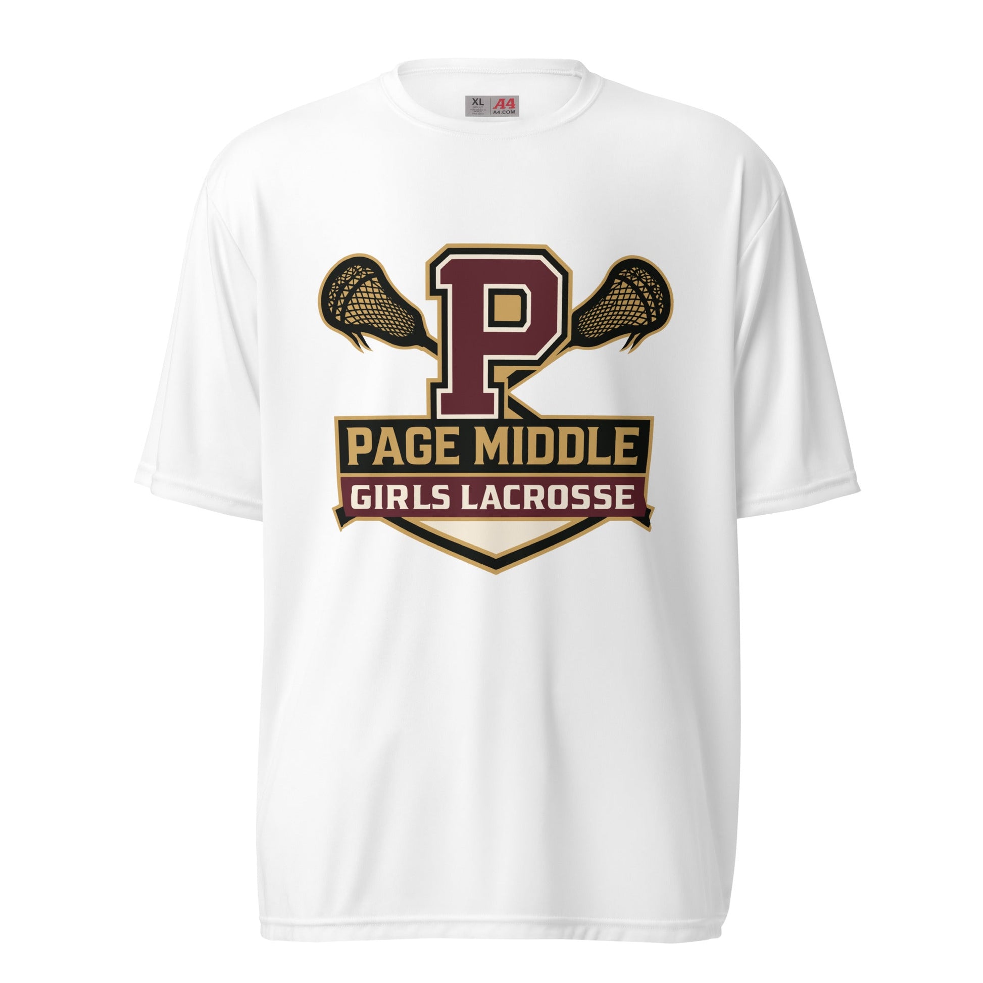 Active | Moisture Wicking Shirt | Page Middle Girls Lacrosse | Block P Logo