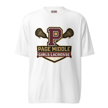 Active | Moisture Wicking Shirt | Page Middle Girls Lacrosse | Block P Logo