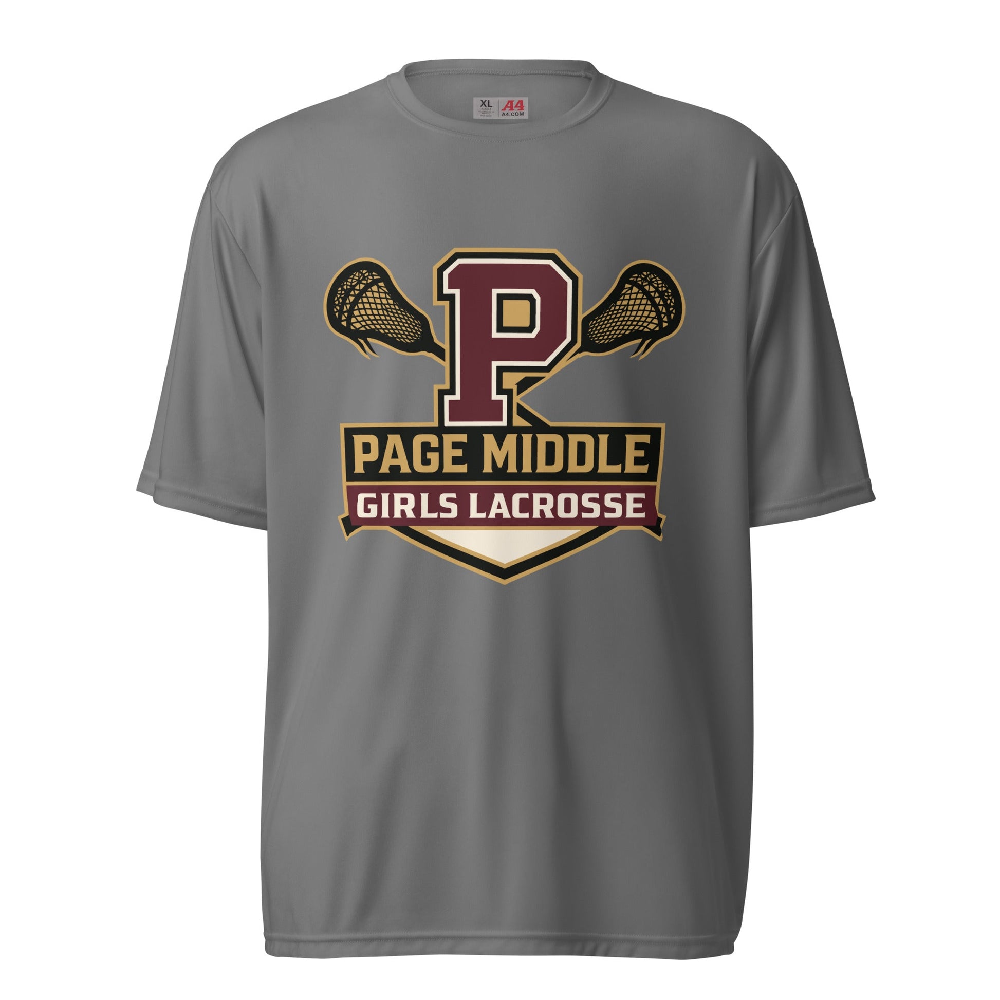 Active | Moisture Wicking Shirt | Page Middle Girls Lacrosse | Block P Logo