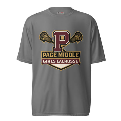 Active | Moisture Wicking Shirt | Page Middle Girls Lacrosse | Block P Logo