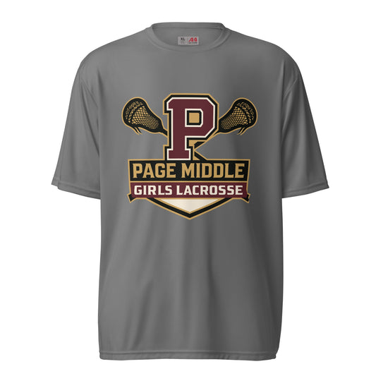 Active | Moisture Wicking Shirt | Page Middle Girls Lacrosse | Block P Logo