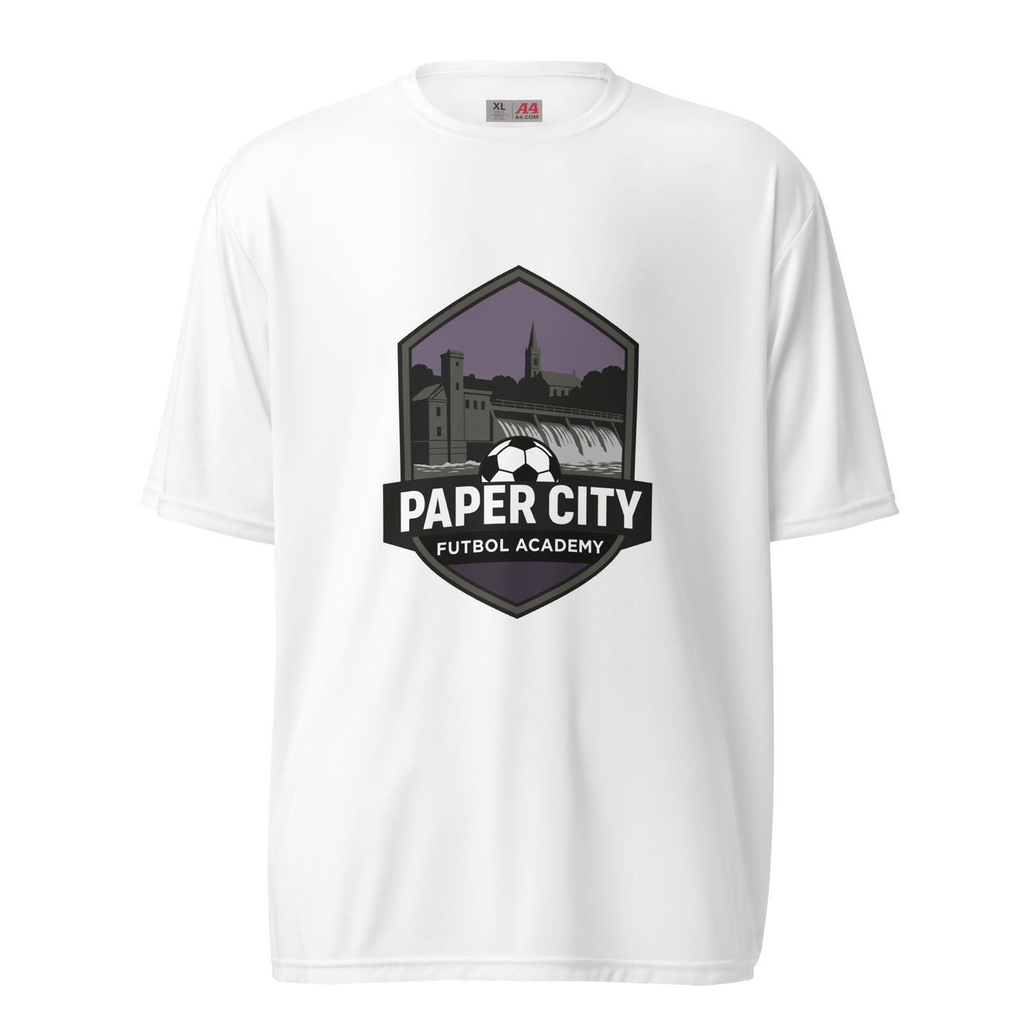 Active | Moisture Wicking Shirt | Paper City Futbol Academy | Vanguard Shield Logo