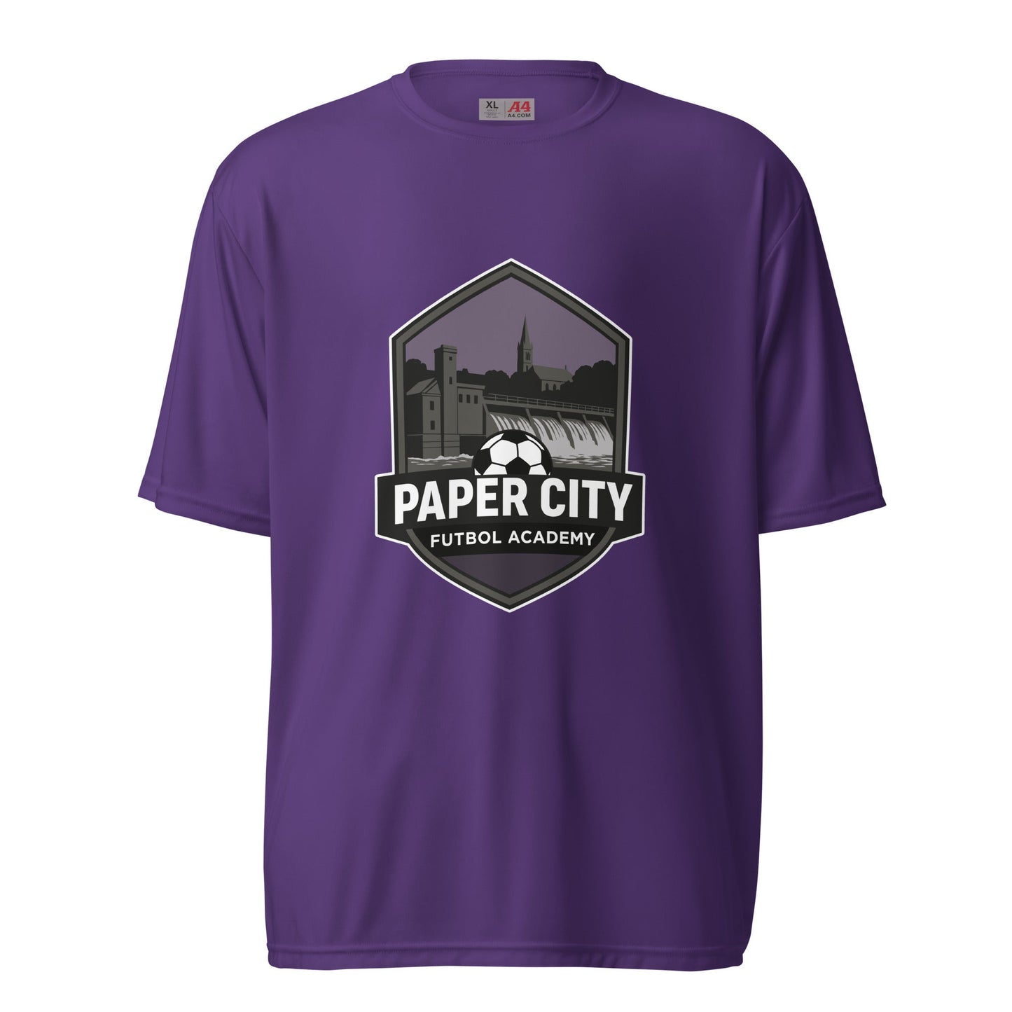 Active | Moisture Wicking Shirt | Paper City Futbol Academy | Vanguard Shield Logo