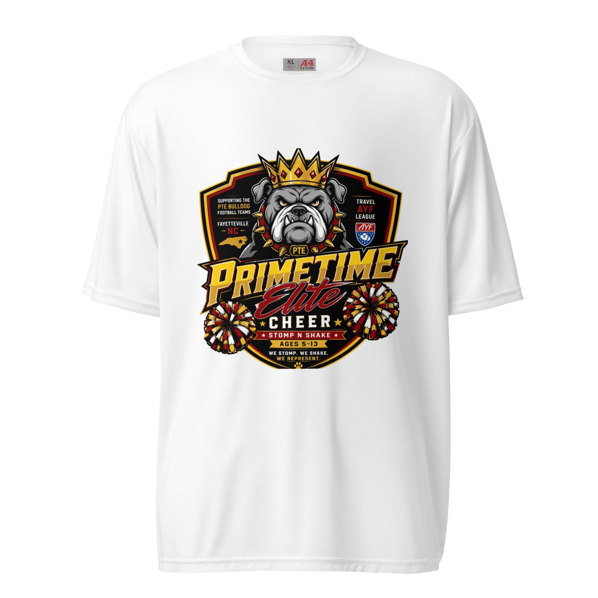 Active | Moisture Wicking Shirt | PTE Bulldog Cheer | Shield Logo