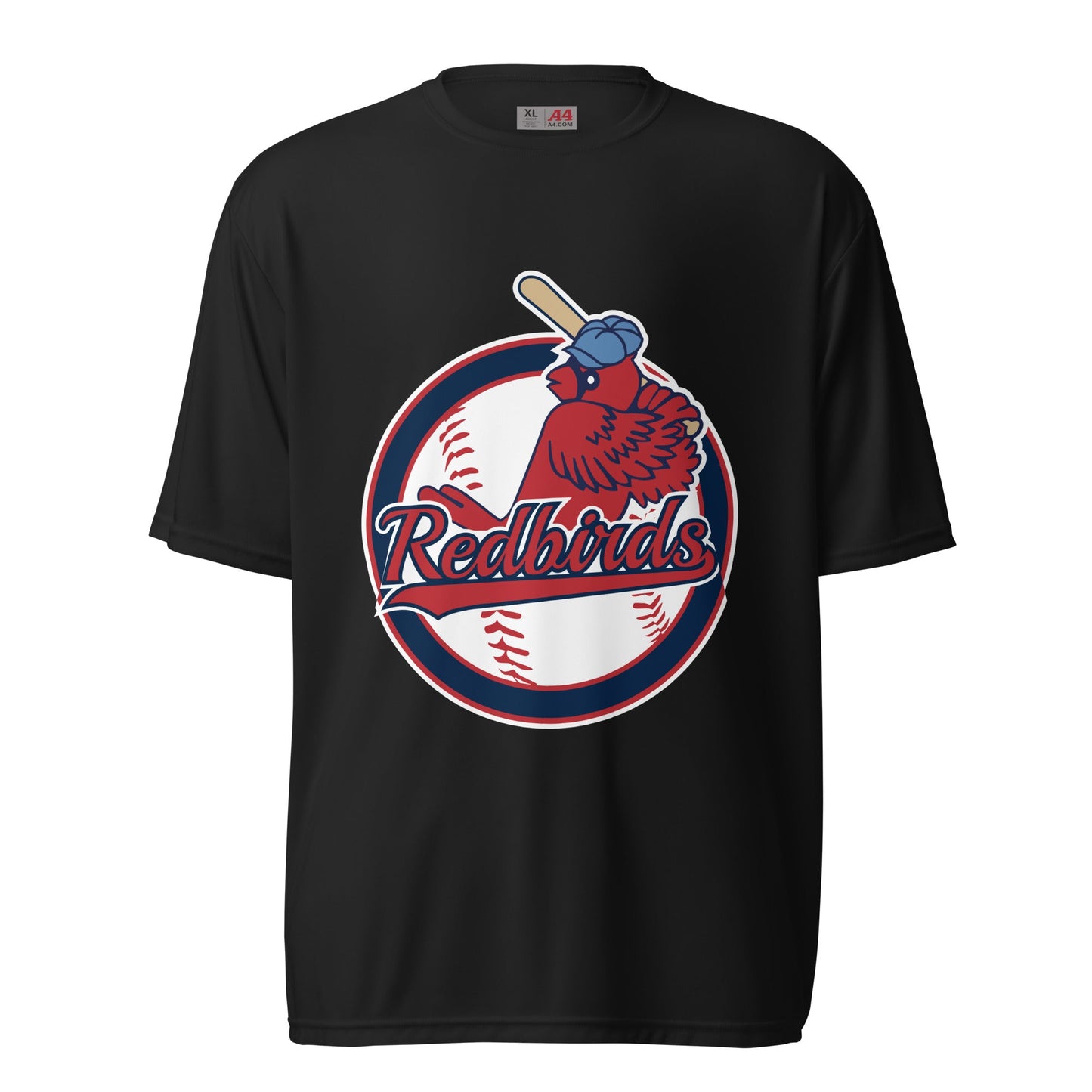 Active | Moisture Wicking Shirt | Redbirds | Vintage Badge Logo