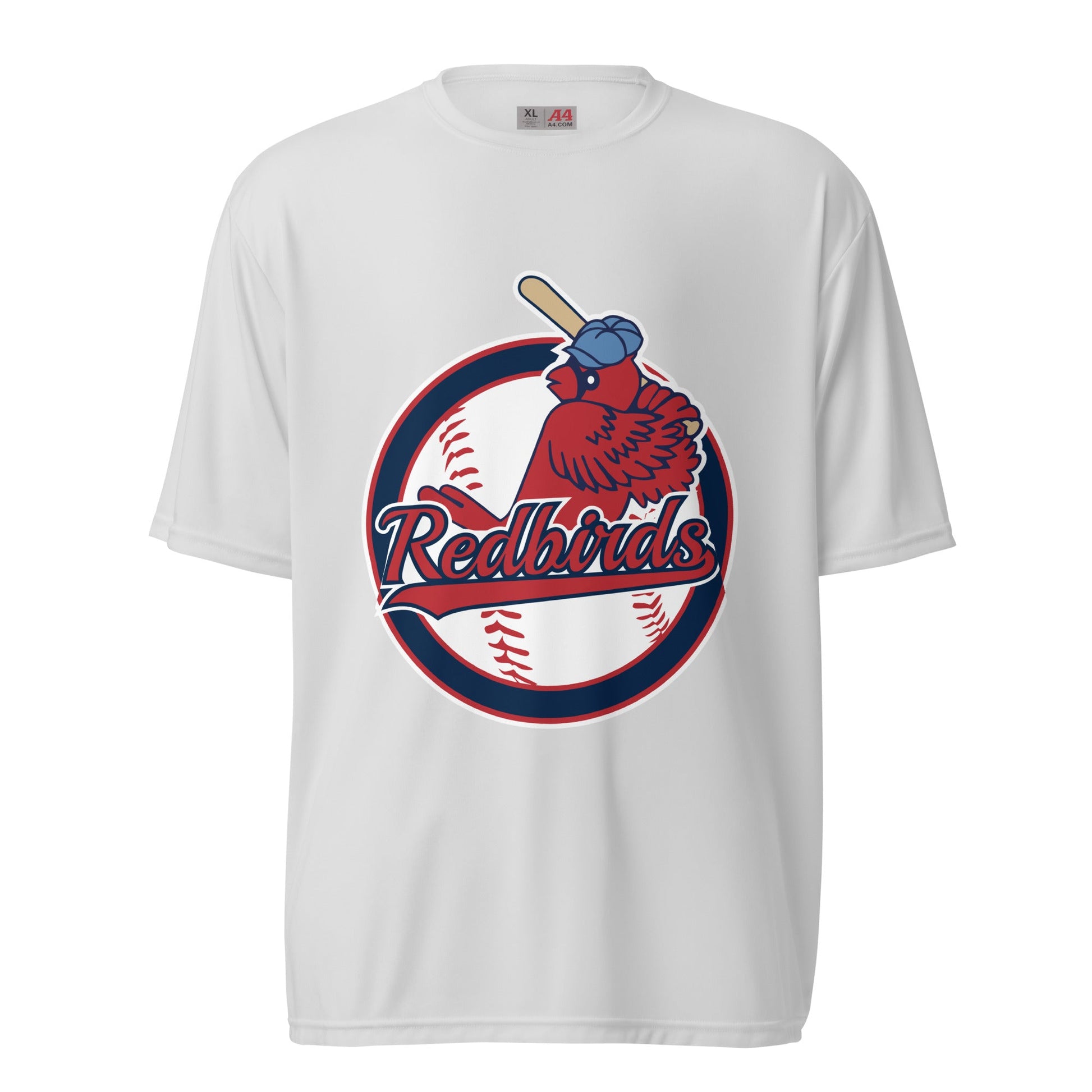 Active | Moisture Wicking Shirt | Redbirds | Vintage Badge Logo
