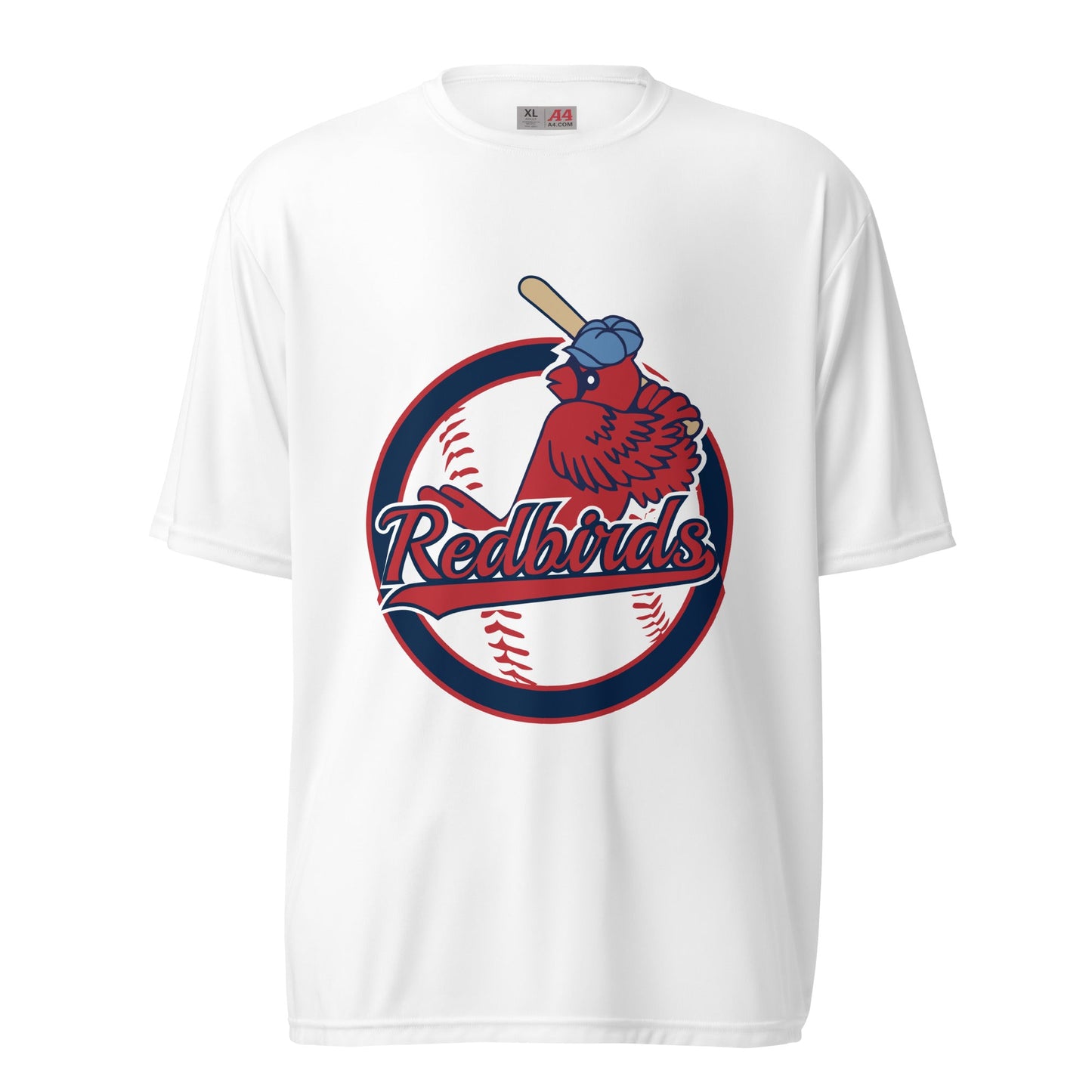 Active | Moisture Wicking Shirt | Redbirds | Vintage Badge Logo