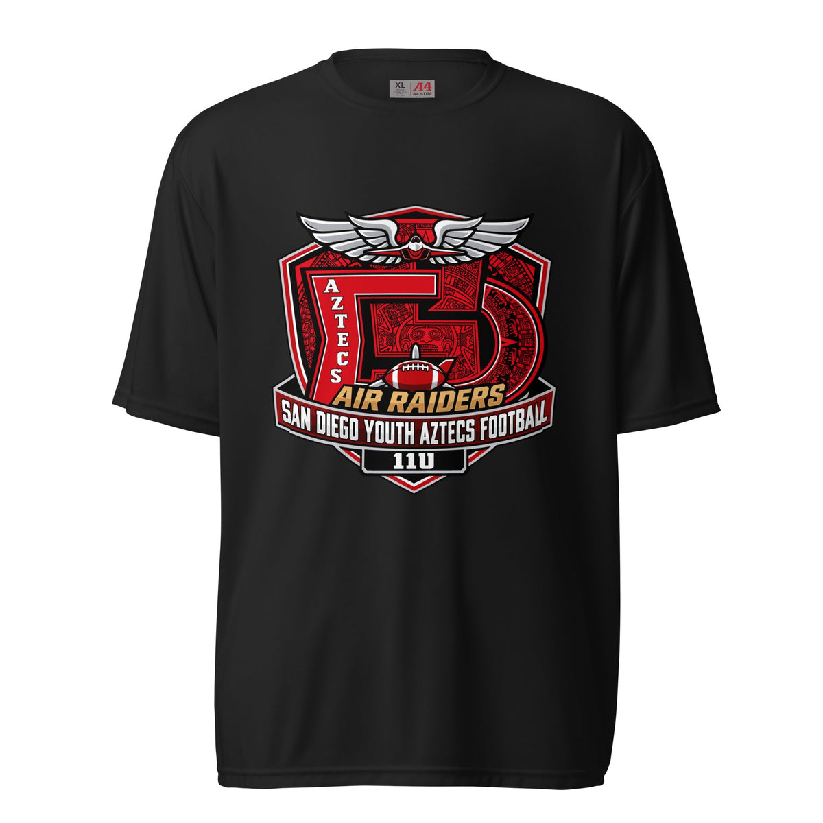 Active | Moisture Wicking Shirt | San Diego Youth Aztecs Football 11u Air Raiders | Shield Logo