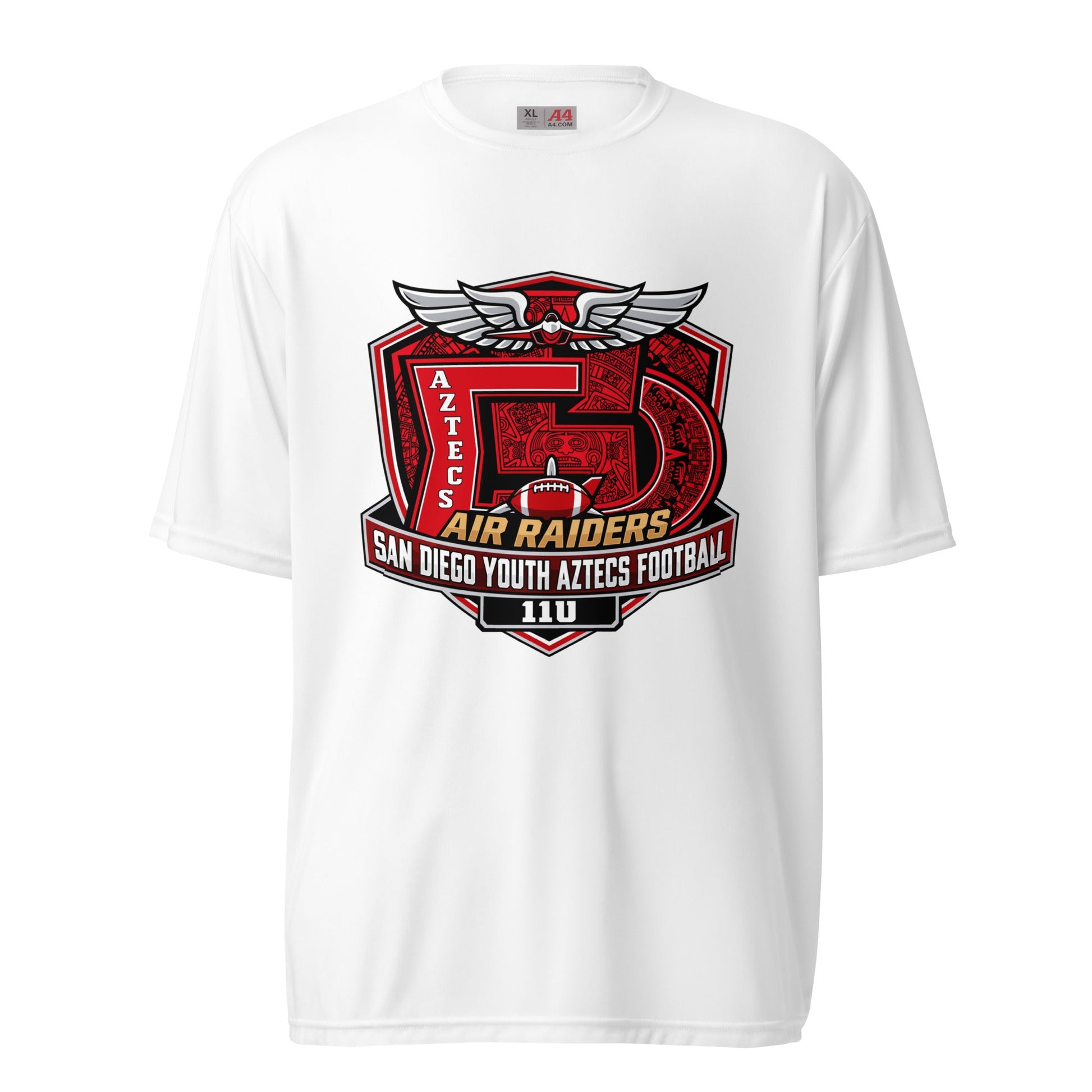 Active | Moisture Wicking Shirt | San Diego Youth Aztecs Football 11u Air Raiders | Shield Logo