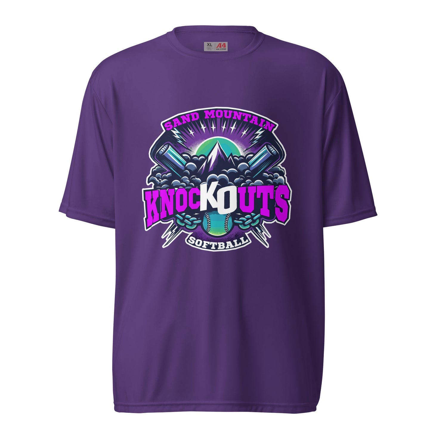 Active | Moisture Wicking Shirt | Sand Mountain Knockouts | Ball & Bat Logo