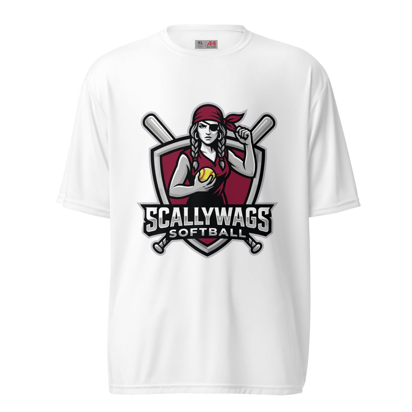 Active | Moisture Wicking Shirt | Scallywags Softball | Crest Logo