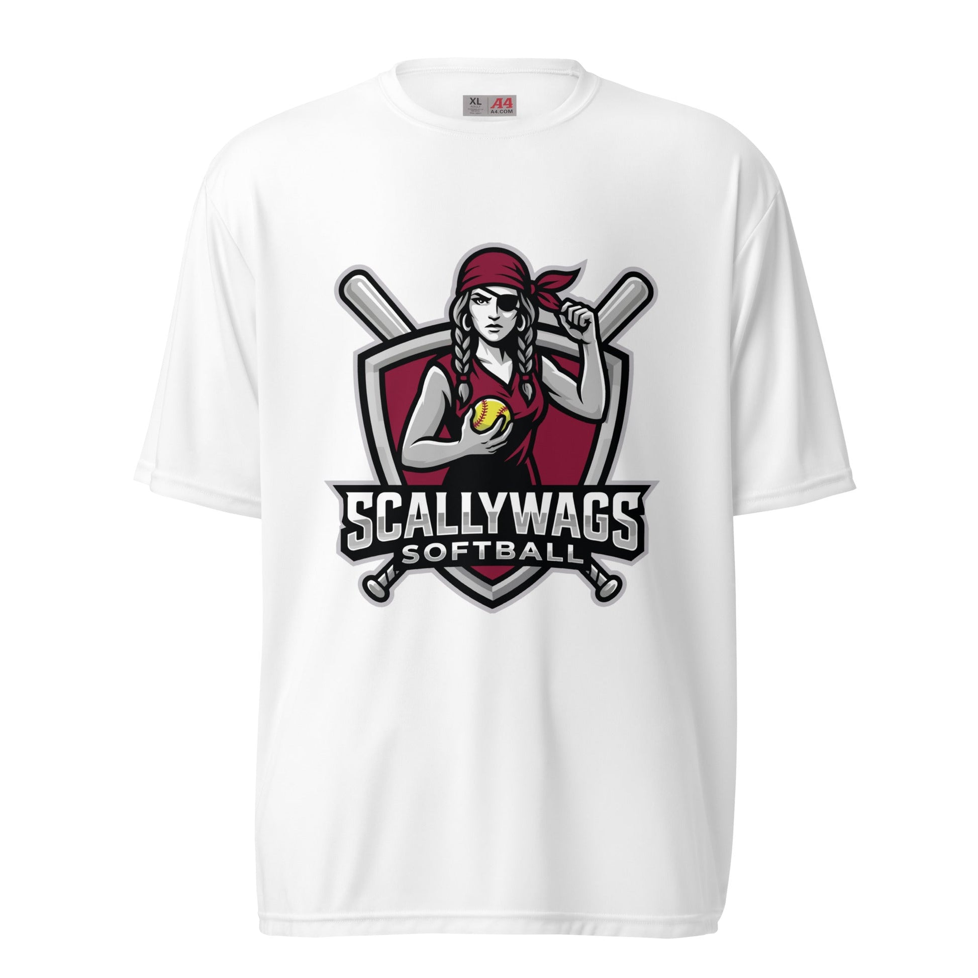 Active | Moisture Wicking Shirt | Scallywags Softball | Crest Logo