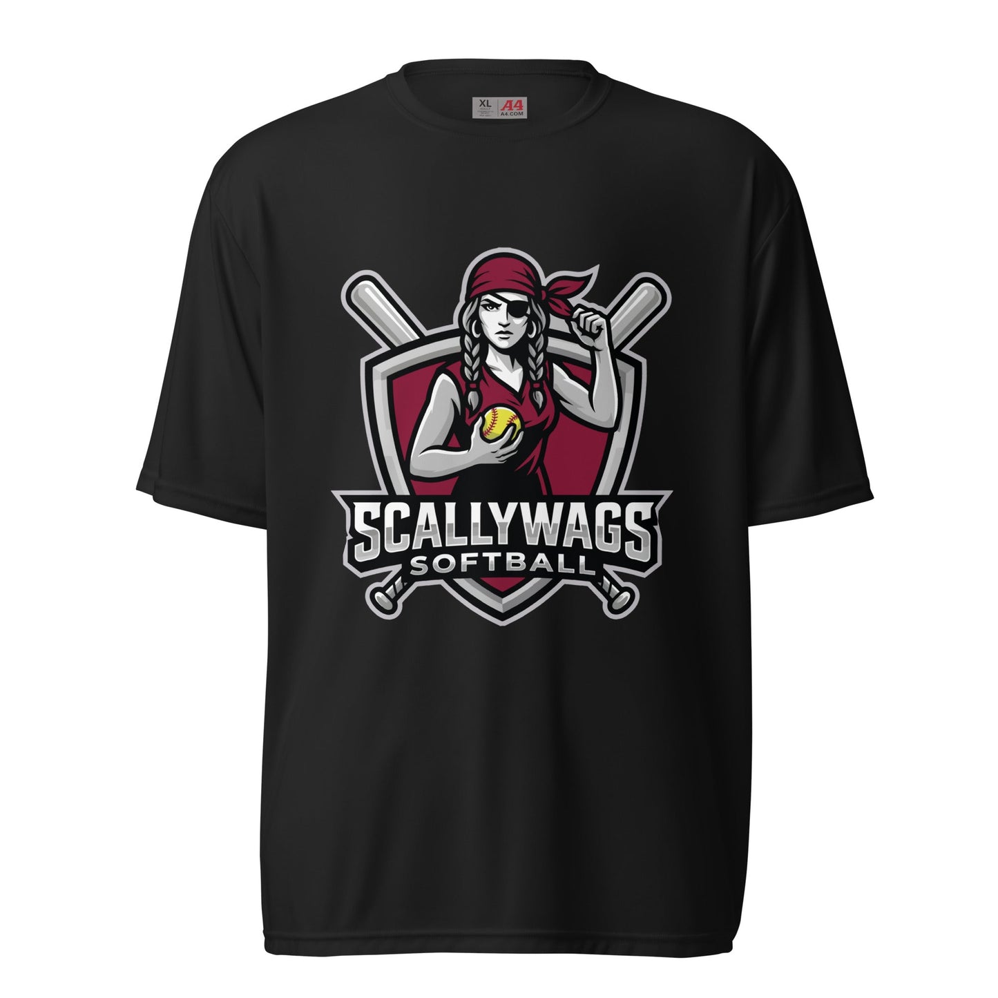 Active | Moisture Wicking Shirt | Scallywags Softball | Crest Logo
