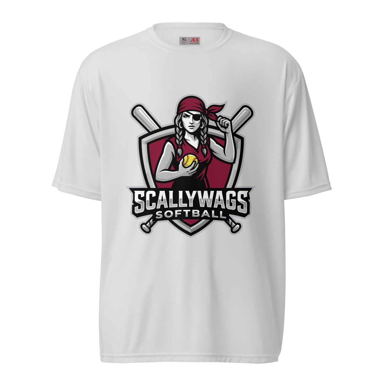 Active | Moisture Wicking Shirt | Scallywags Softball | Crest Logo
