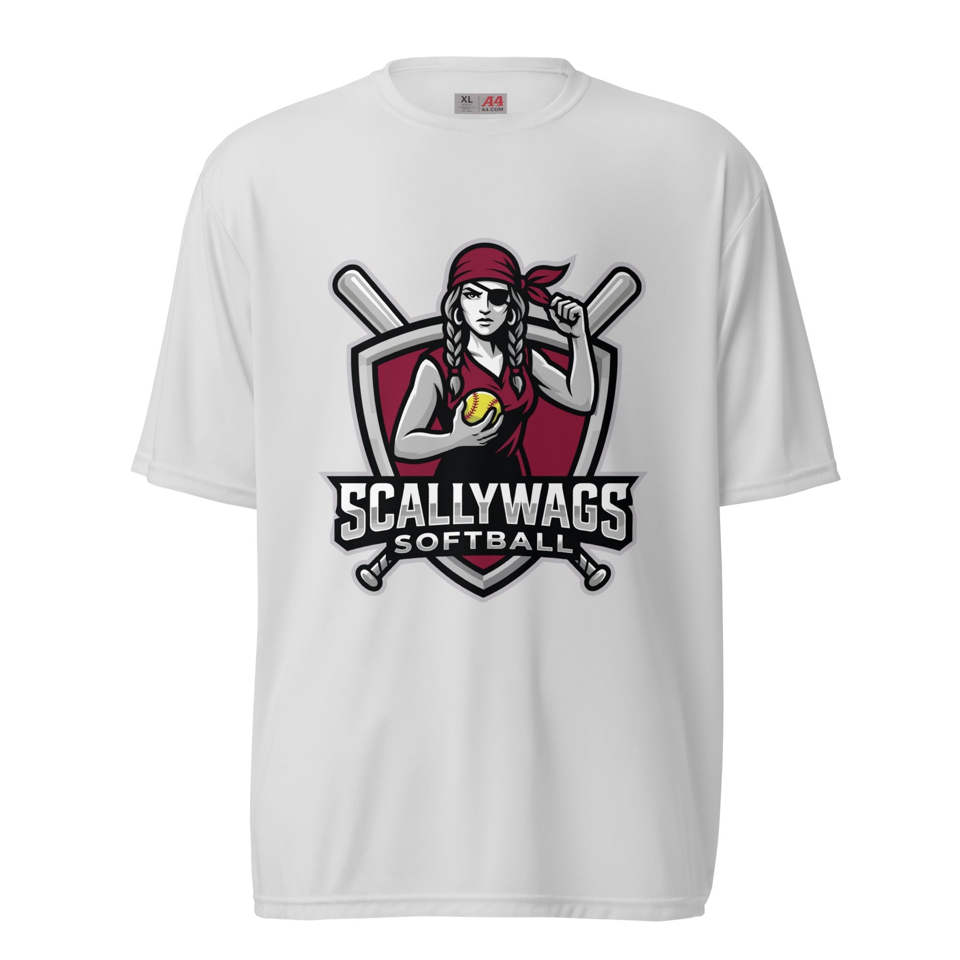 Active | Moisture Wicking Shirt | Scallywags Softball | Crest Logo