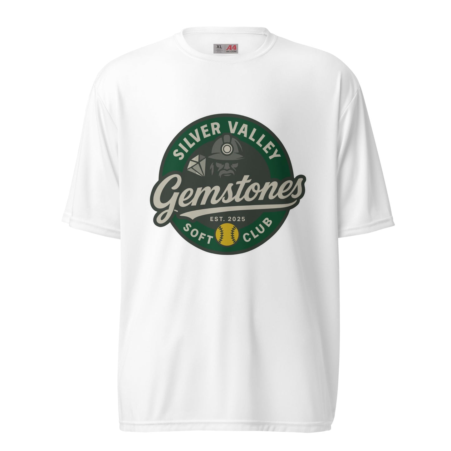 Active | Moisture Wicking Shirt | Silver Valley Gemstones | Badge Logo