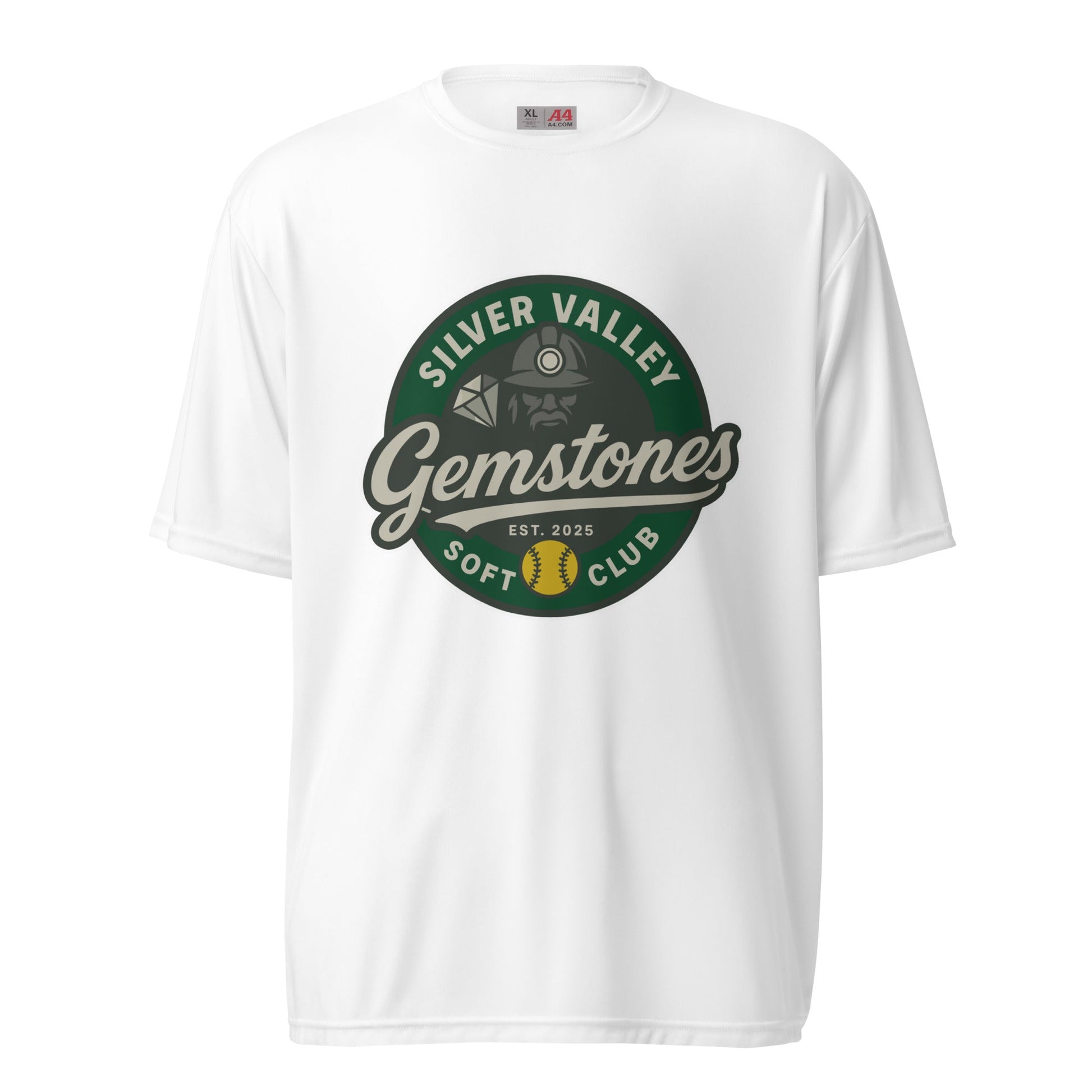 Active | Moisture Wicking Shirt | Silver Valley Gemstones | Badge Logo