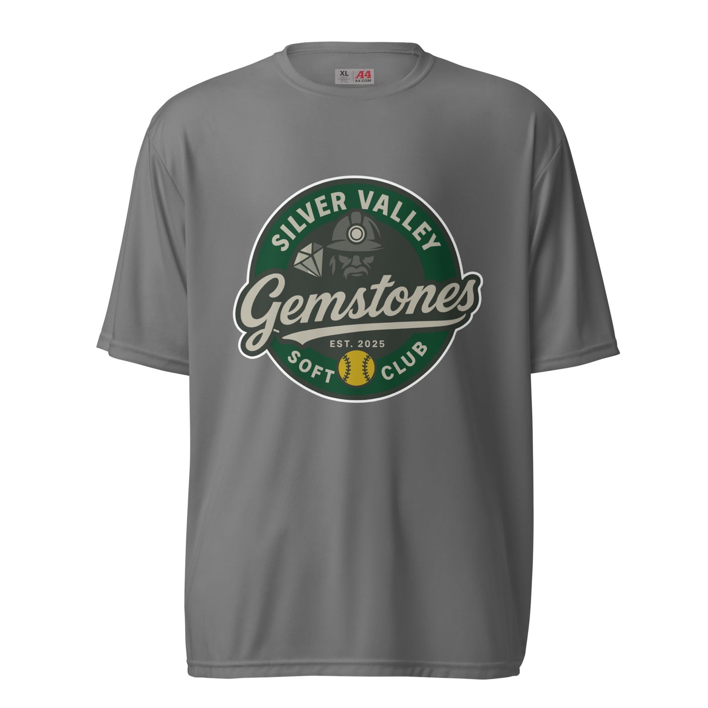 Active | Moisture Wicking Shirt | Silver Valley Gemstones | Badge Logo