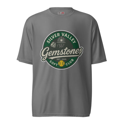 Active | Moisture Wicking Shirt | Silver Valley Gemstones | Badge Logo